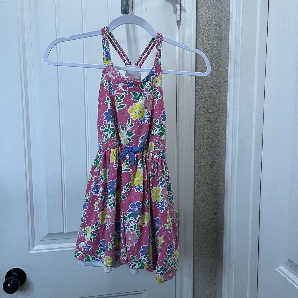 Tommy Bahama Pink Floral Braided Strappy Dress Lined Beachy Girls Size 6